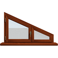 Деревянное окно – трапеция из лиственницы Модель 115 Тик